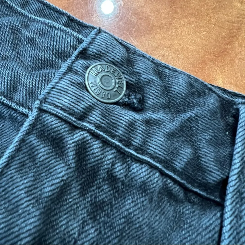 Madewell Rigid Denim A Line Skirt black gray size 32 - Image 9