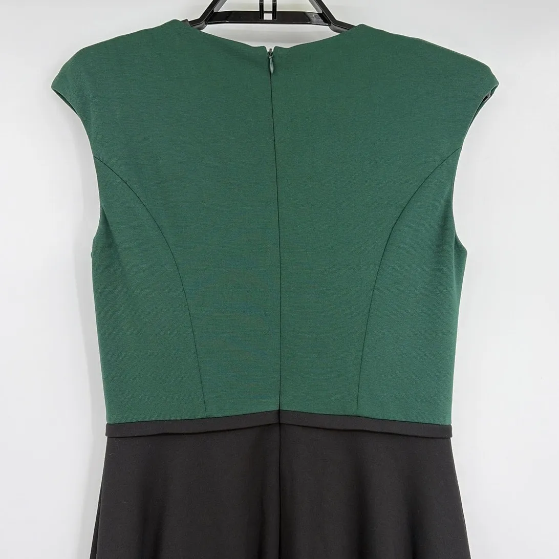 Belle Badgley Mischka Colorblock Dress Sz 2 Preppy Corpcore Quiet Luxury Mesh - Image 6