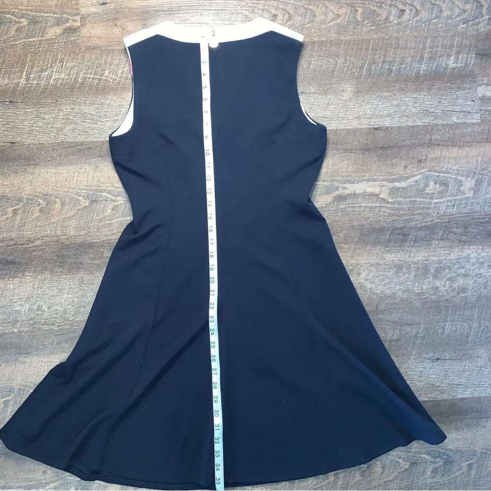 Tommy Hilfiger Womens Colorblocked Fit & Flare Dress Round Neckline Size 8 - Image 7