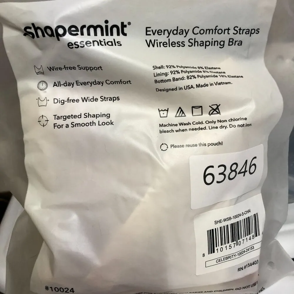 Shapermint Everyday Comfort Straps Wireless Shaping Bra Extender Chai Beige S Tan - Image 5