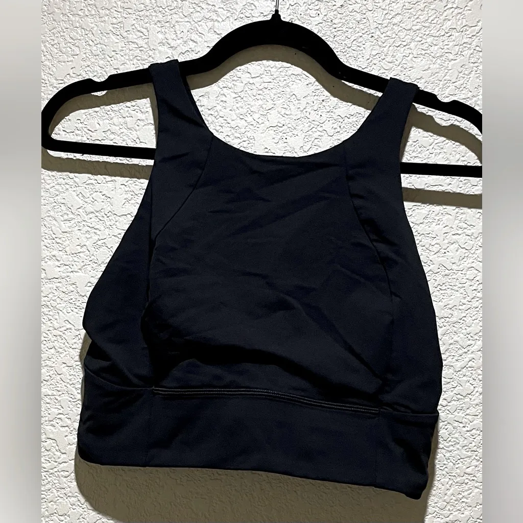 Lululemon Free To Be Serene Sports Bra High Neck Long Line Black Size 10 - Image 4