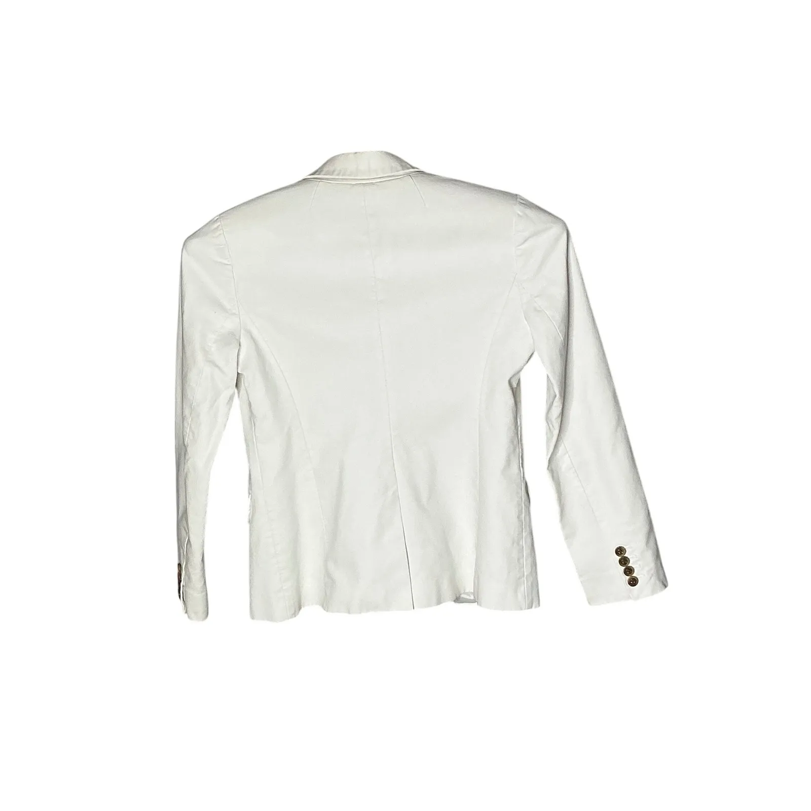J.Crew‎ Women's 6 White Cotton Blazer Jacket 2 Button Tailored Workwear Chic - Image 4