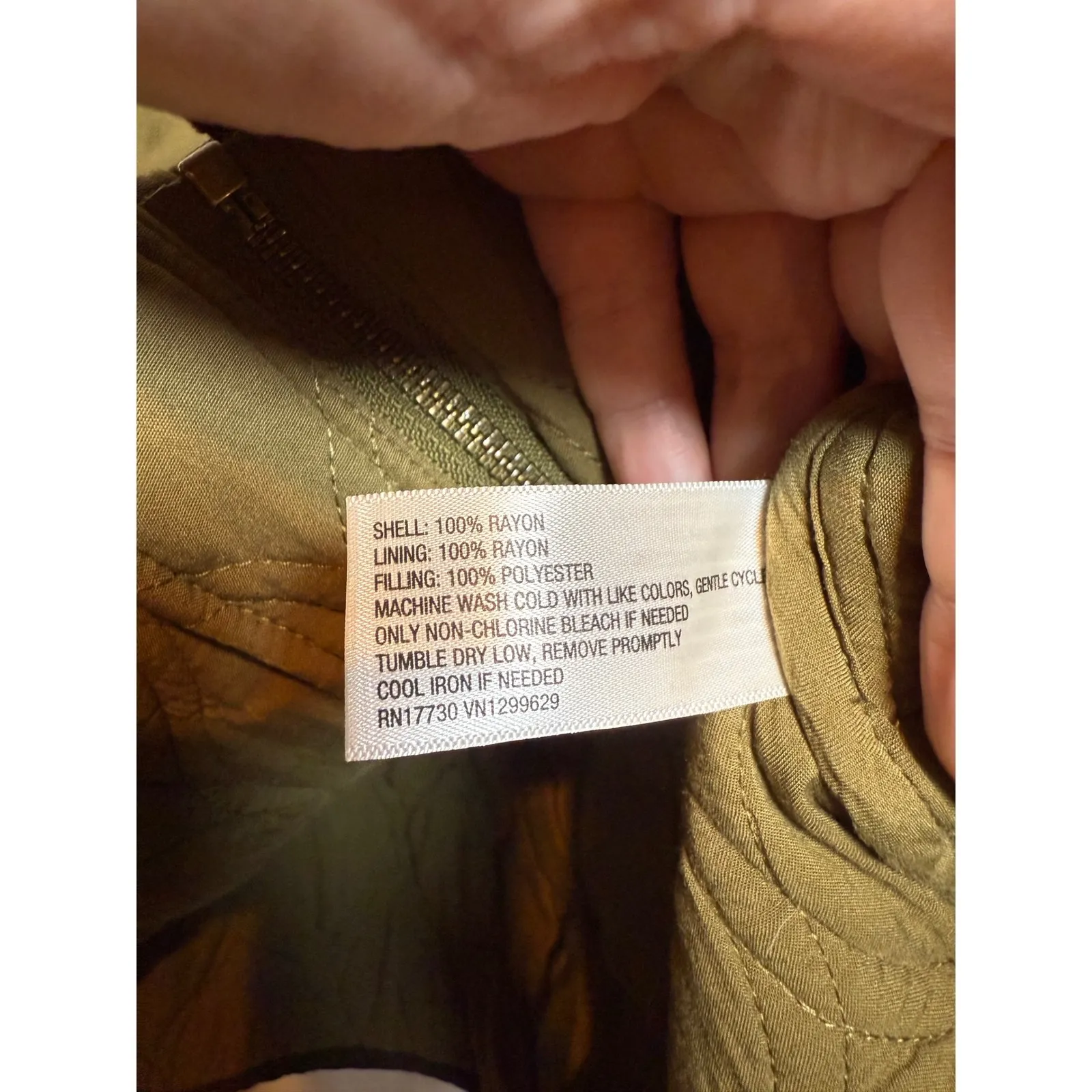 Knox Rose Women's Quilted Jacket‎ Size S Green Brown Trim Casual Lightweight - Image 4