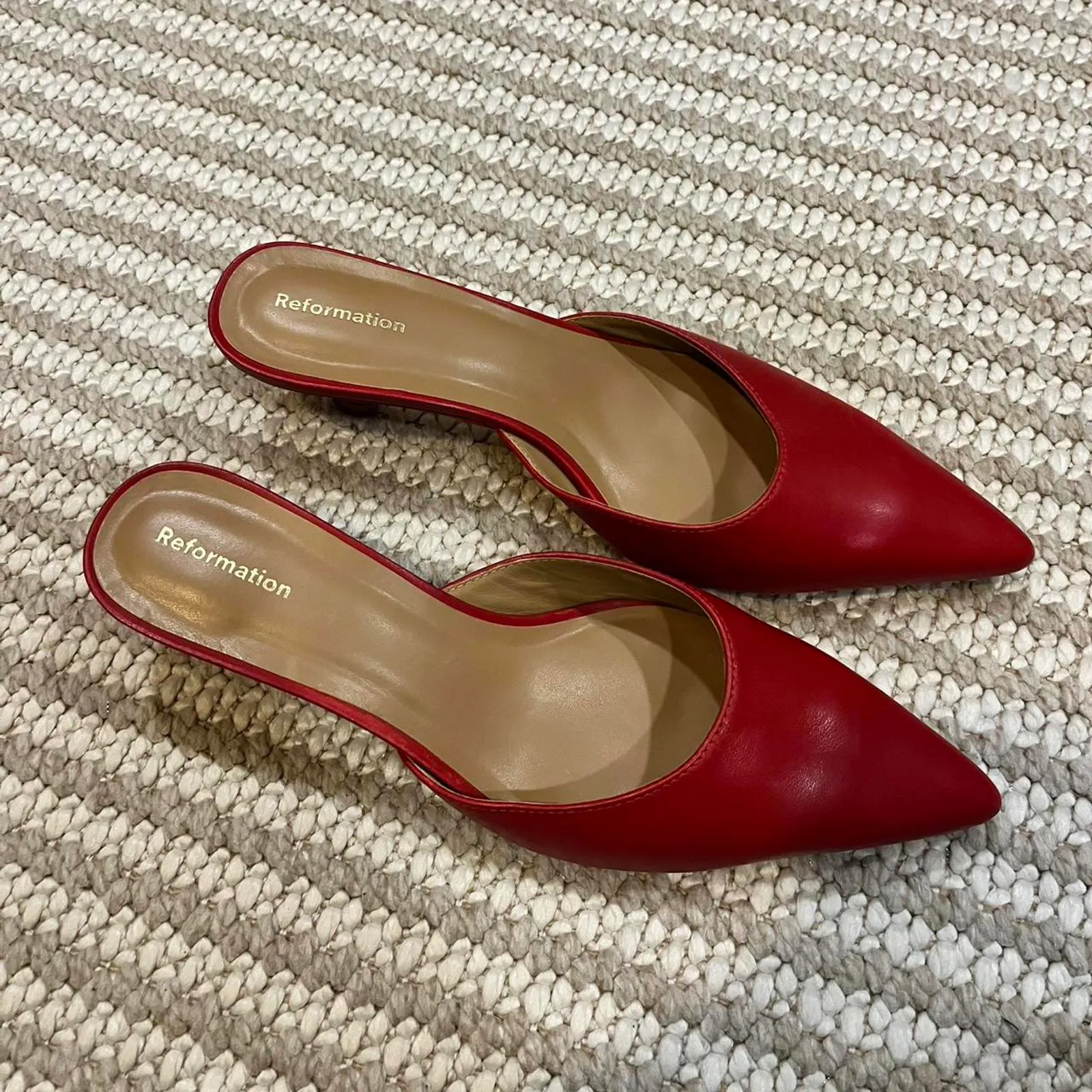 Reformation Wilda Pointed Toe Kitten Mule - Image 3