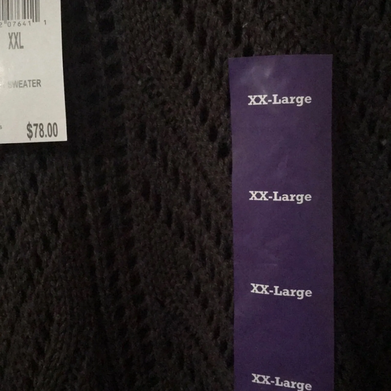 Chelsea & Theodore women's plus size XXL charcoal crochet sweater 3/4 sleeves Gray - Image 8