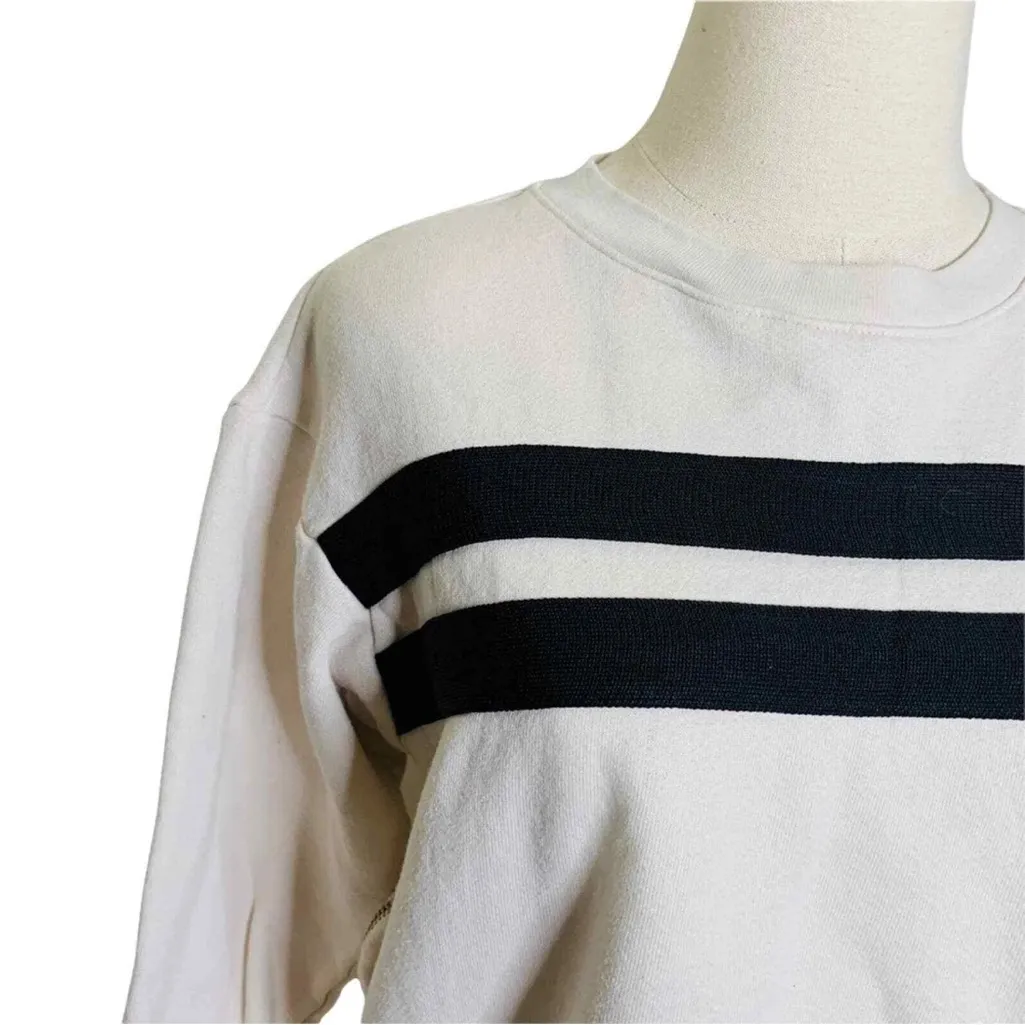 Sundry Side Zip Black Stripe 100% Cotton Pullover Hoodie Size 3 - Image 5