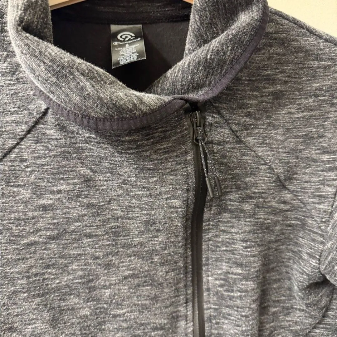 Champion Gray Bomber Jacket with High Collar and Slim Fit - Image 4