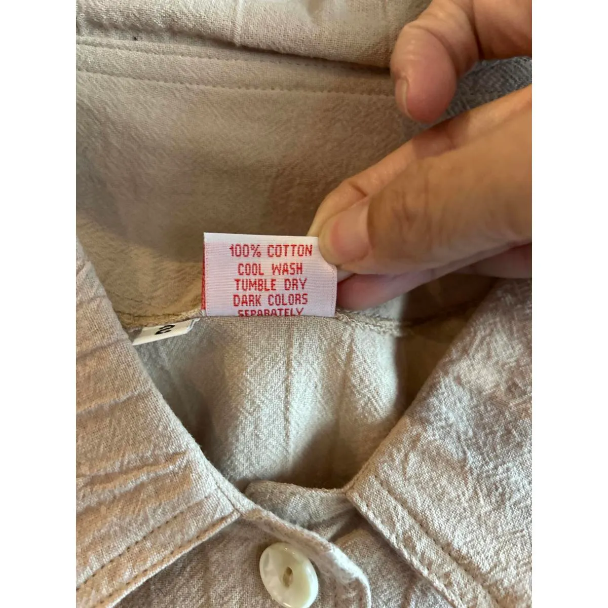 NWT B'Gauze Womens Top Size 2 Tan Short Sleeve Button Up Boho Size L - Image 3