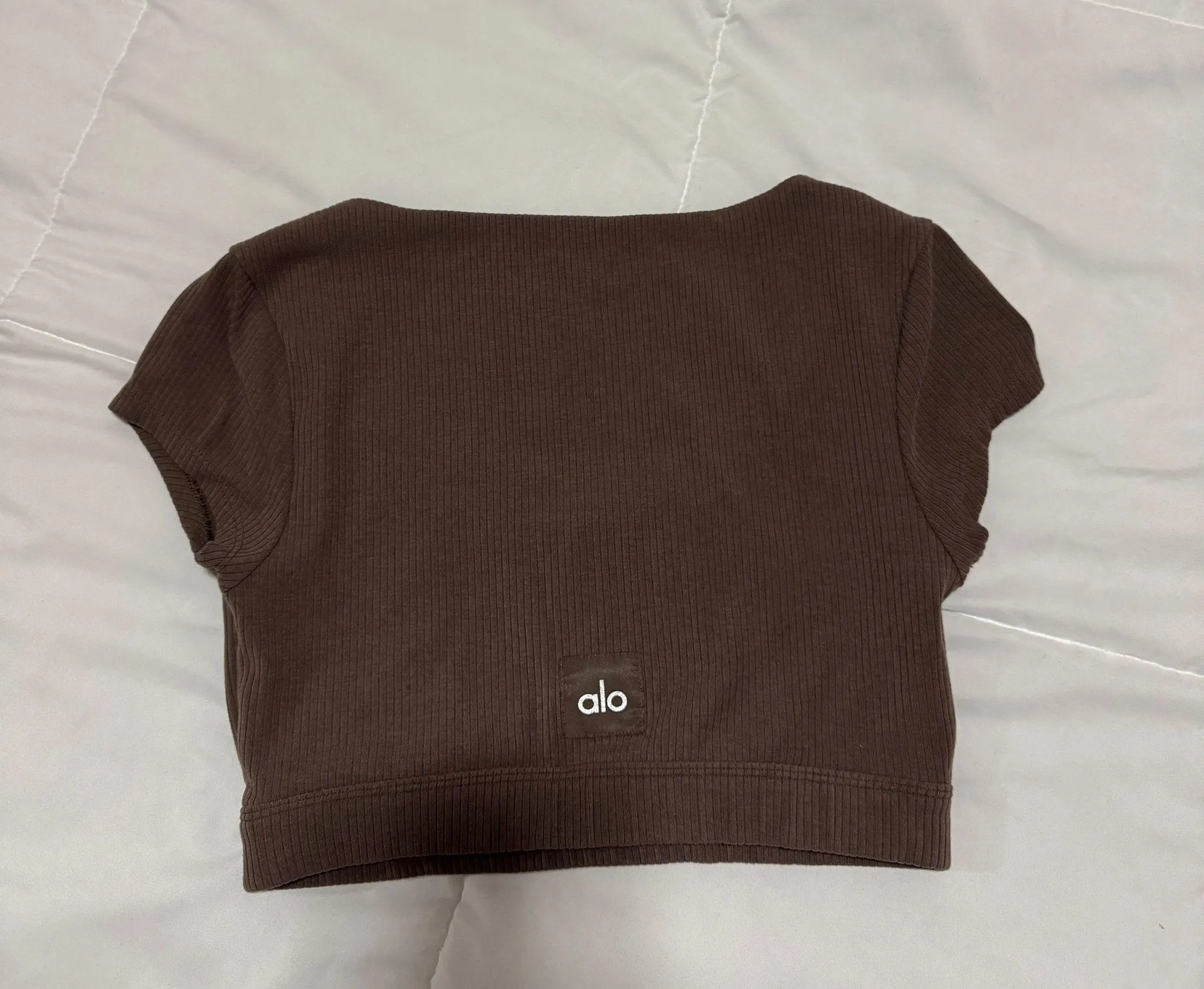 Alo Brown Blissful Henley Bra Top - Image 2