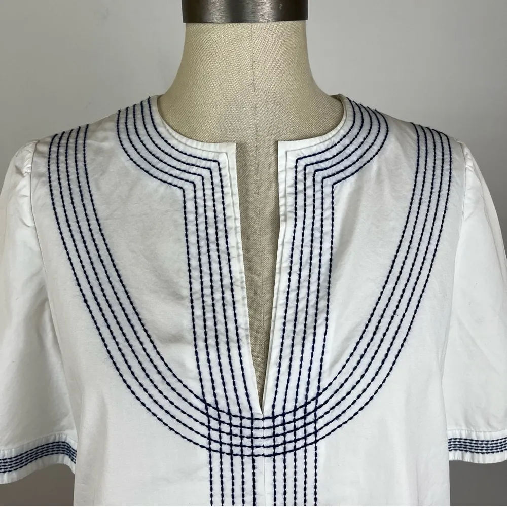 Tory Burch White Embroidered Kennedy Tunic Top - Image 4