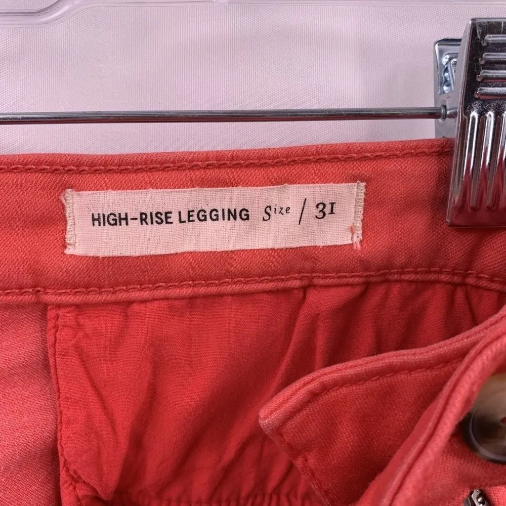 Anthropologie PILCRO High Rise Coral Cropped Legging Jeans Size 31 - Image 8