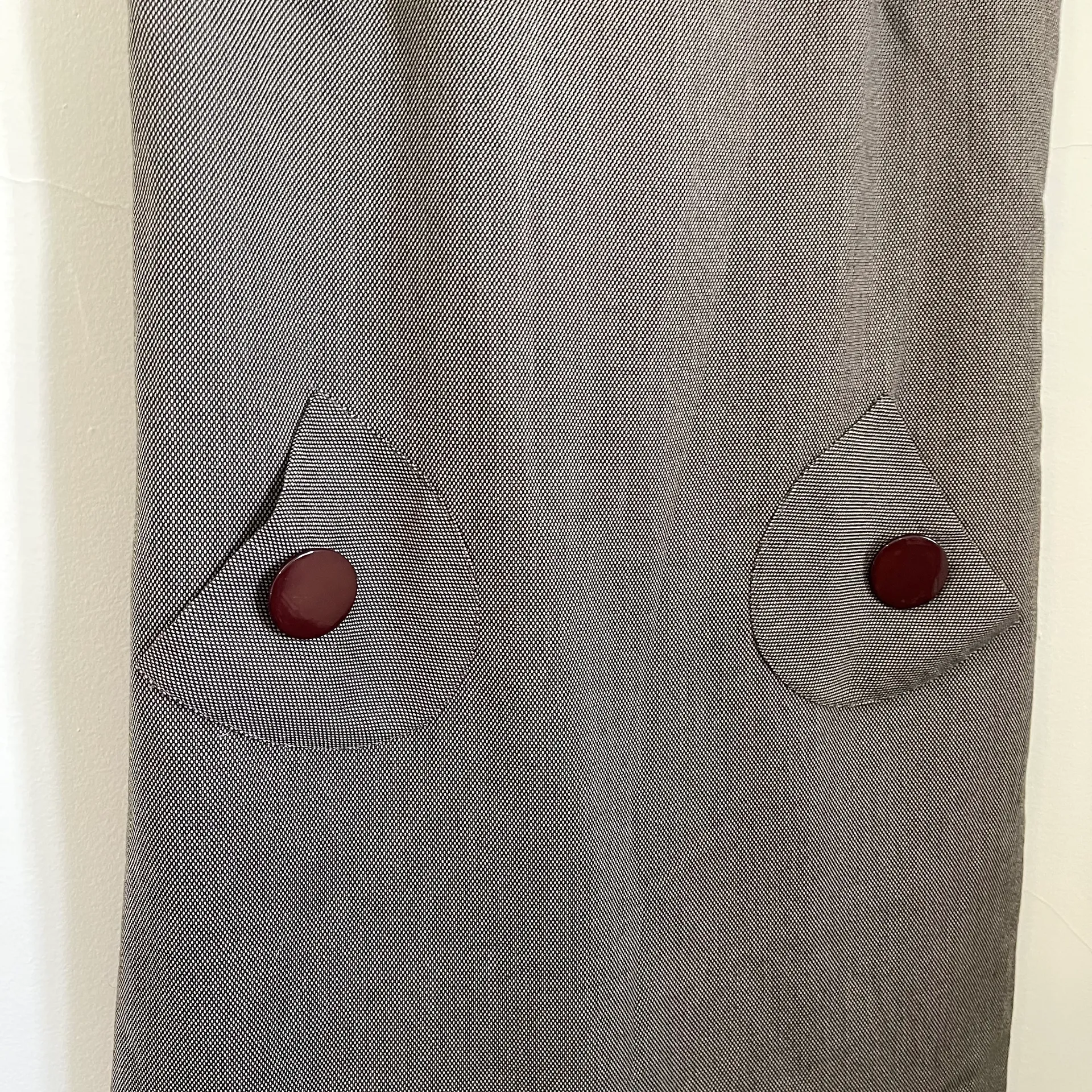 Vintage Textured Cap Sleeve Pocket Dress Brown Size 8 - Image 3