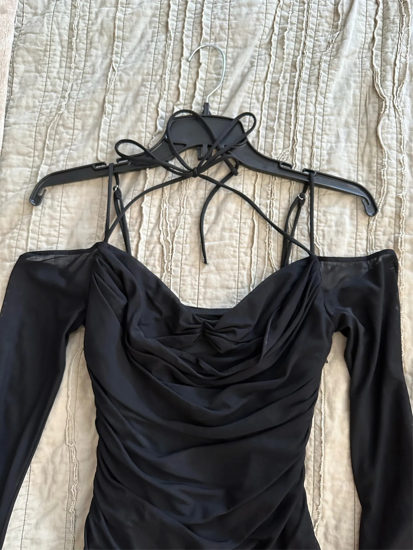 White Fox Black Mini Dress  - Image 2