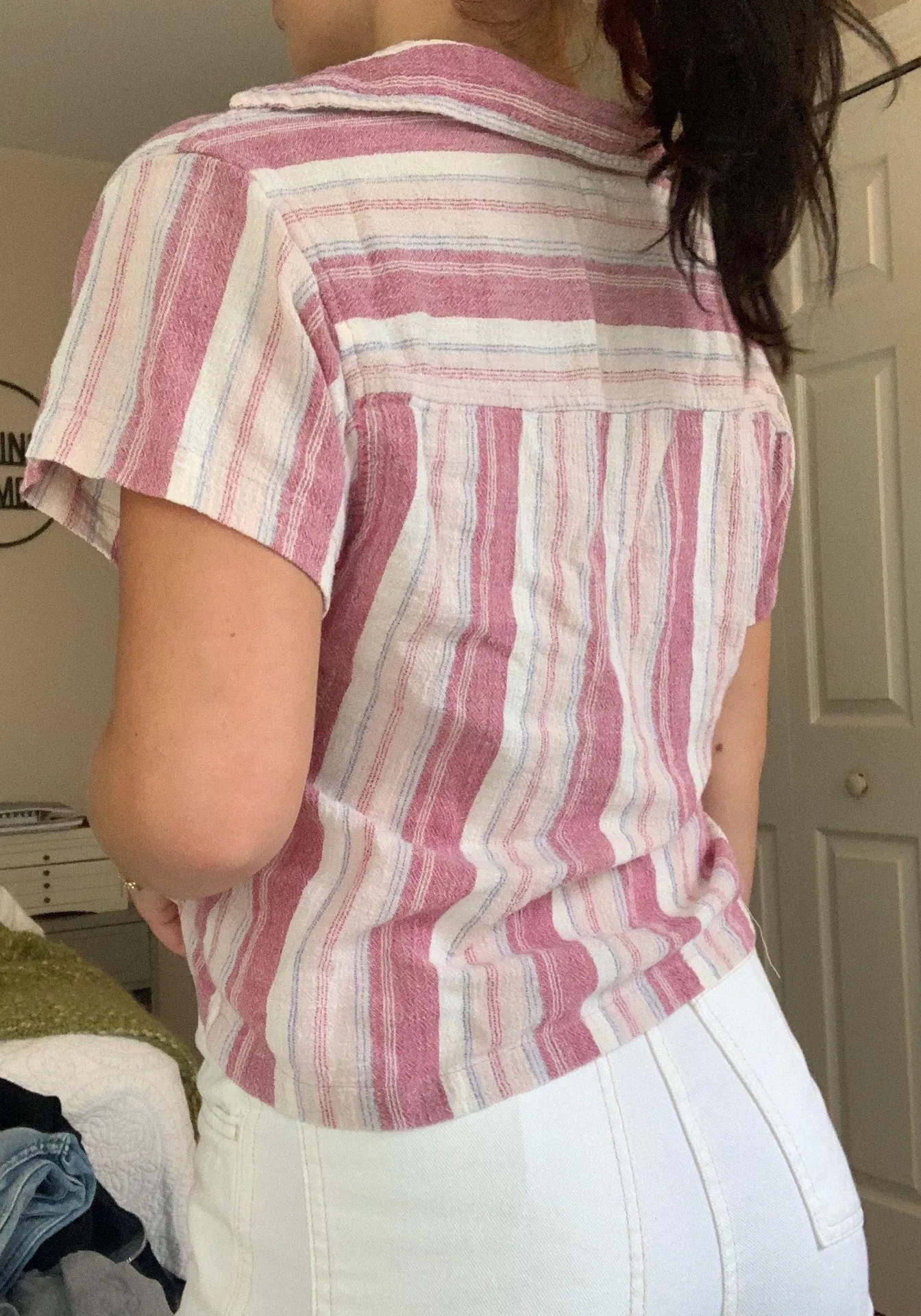 American Vintage Cropped Boho Striped Top  - Image 2