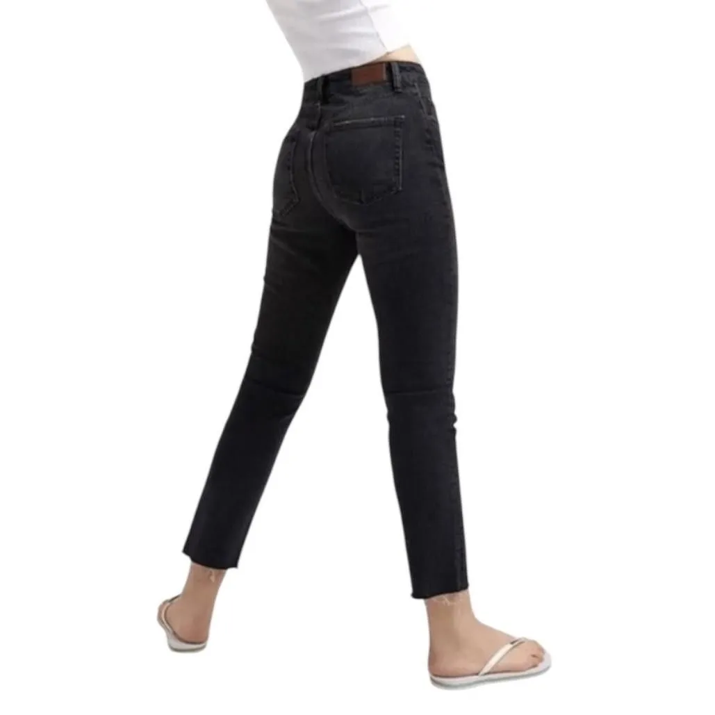 BDG Urban Outfitters Dillon Jeans Womens 24 Black High Rise Straight Leg Raw Hem - Image 2