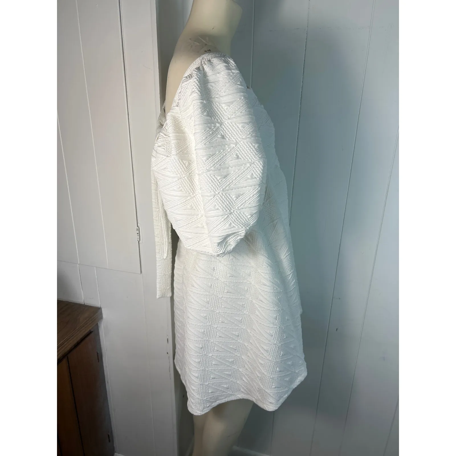 Free People Violet Babydoll Mini Dress in White. New with Tag! Size L. - Image 5