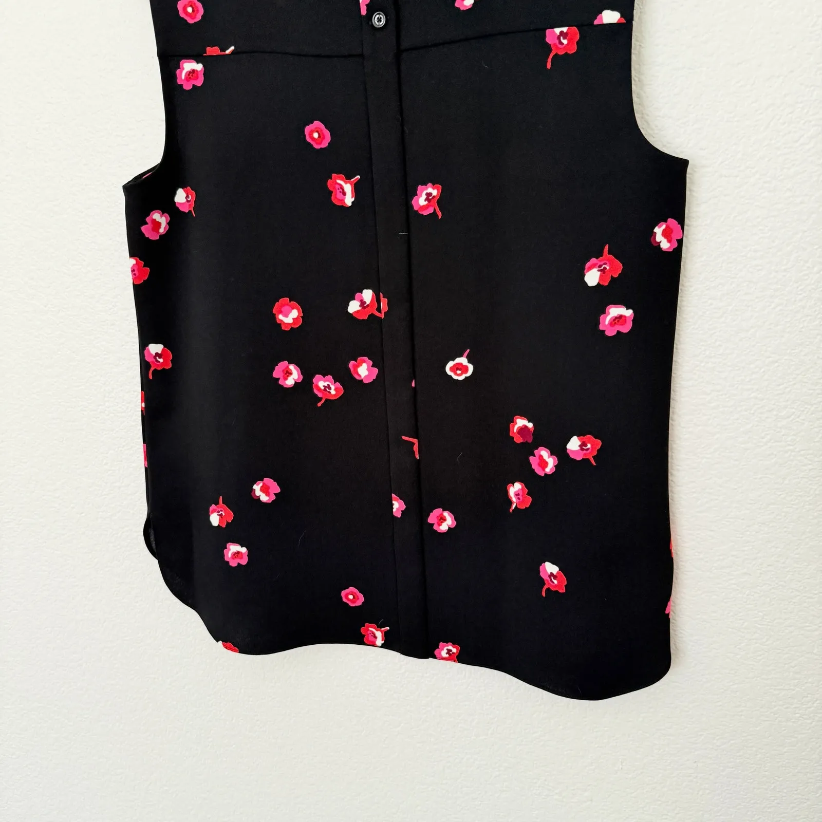 [Kate Spade New York] Black Cherry Blossom Floral Print Sleeveless Blouse Sz 10 - Image 9