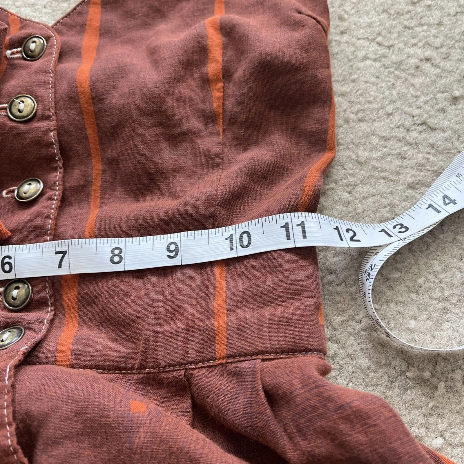 Womens Western Fairy Pinup Dress S Red Mod Halter Retro Rockabilly Ranch Boho - Image 11