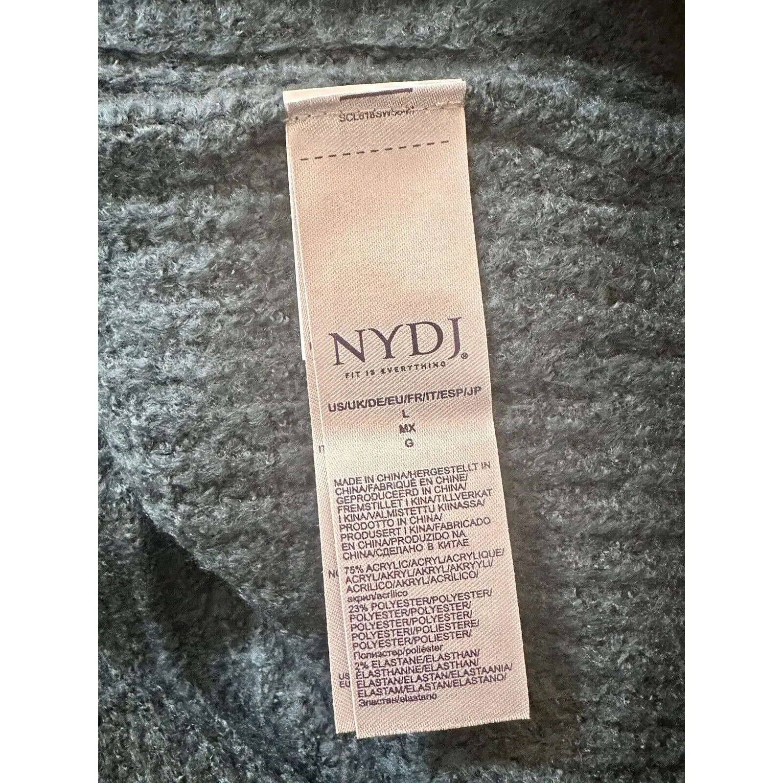 NYDJ Contrast Stripe Cowl Neck Sweater in Marine and Black Size L NWT!!! Size L - Image 4