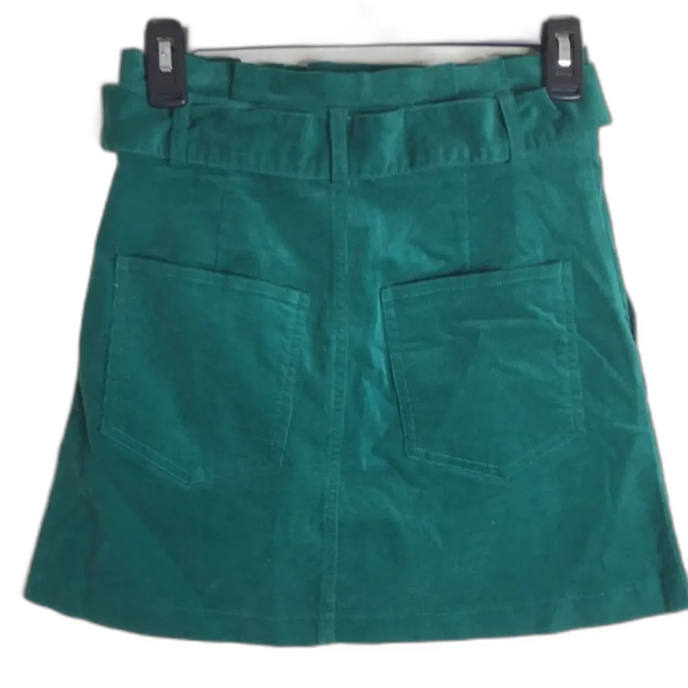 Forever 21 dark green faux suede mini skirt with belt size small cute y2k rave - Image 8