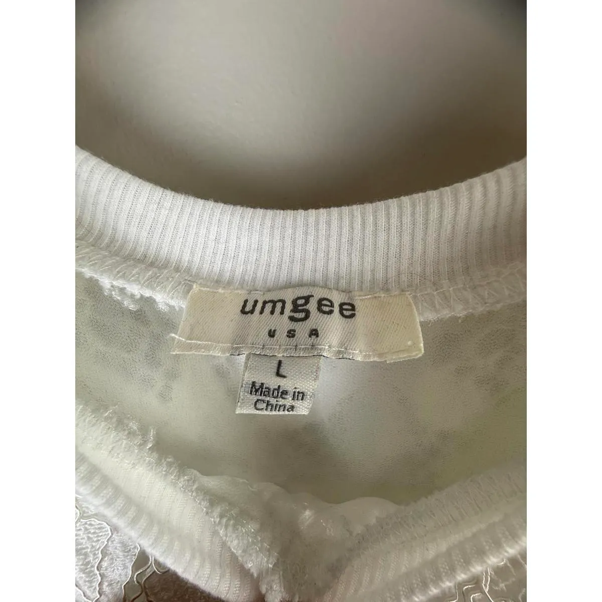 Umgee White Lace Overlay Tank Blouse - Size - Large - Image 4