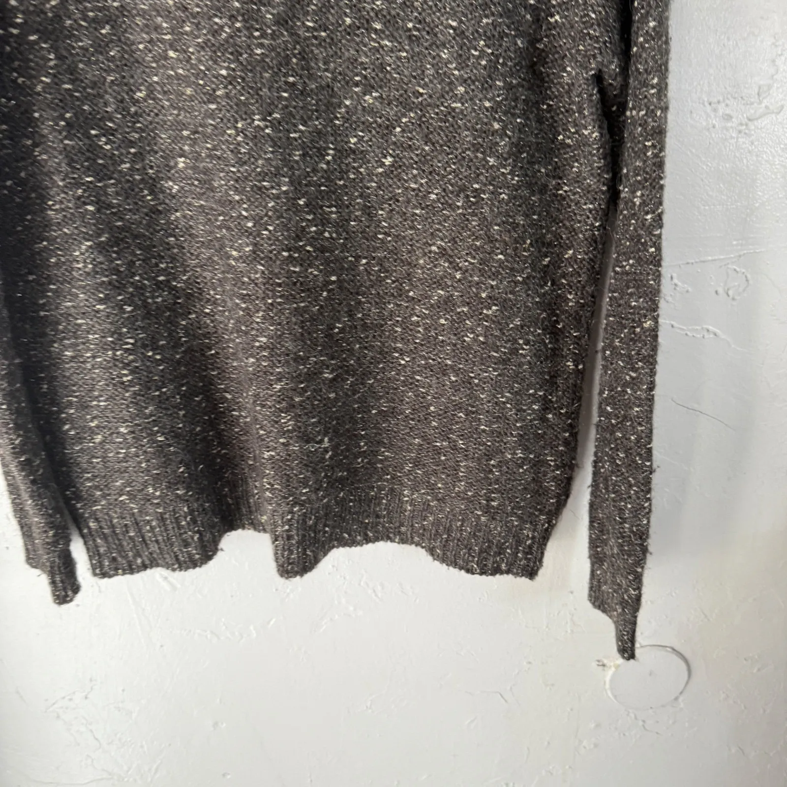 CARISMA & LATIMER Knit Sweater Speckled Gold Metallic Long Sleeve M Party Casual Black Size M - Image 8