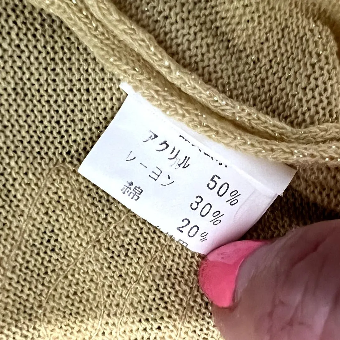 Vintage 90s Sunflower Embellished Yellow Shimmer Baby Tee Short Sleeve sz M / L Size M - Image 3