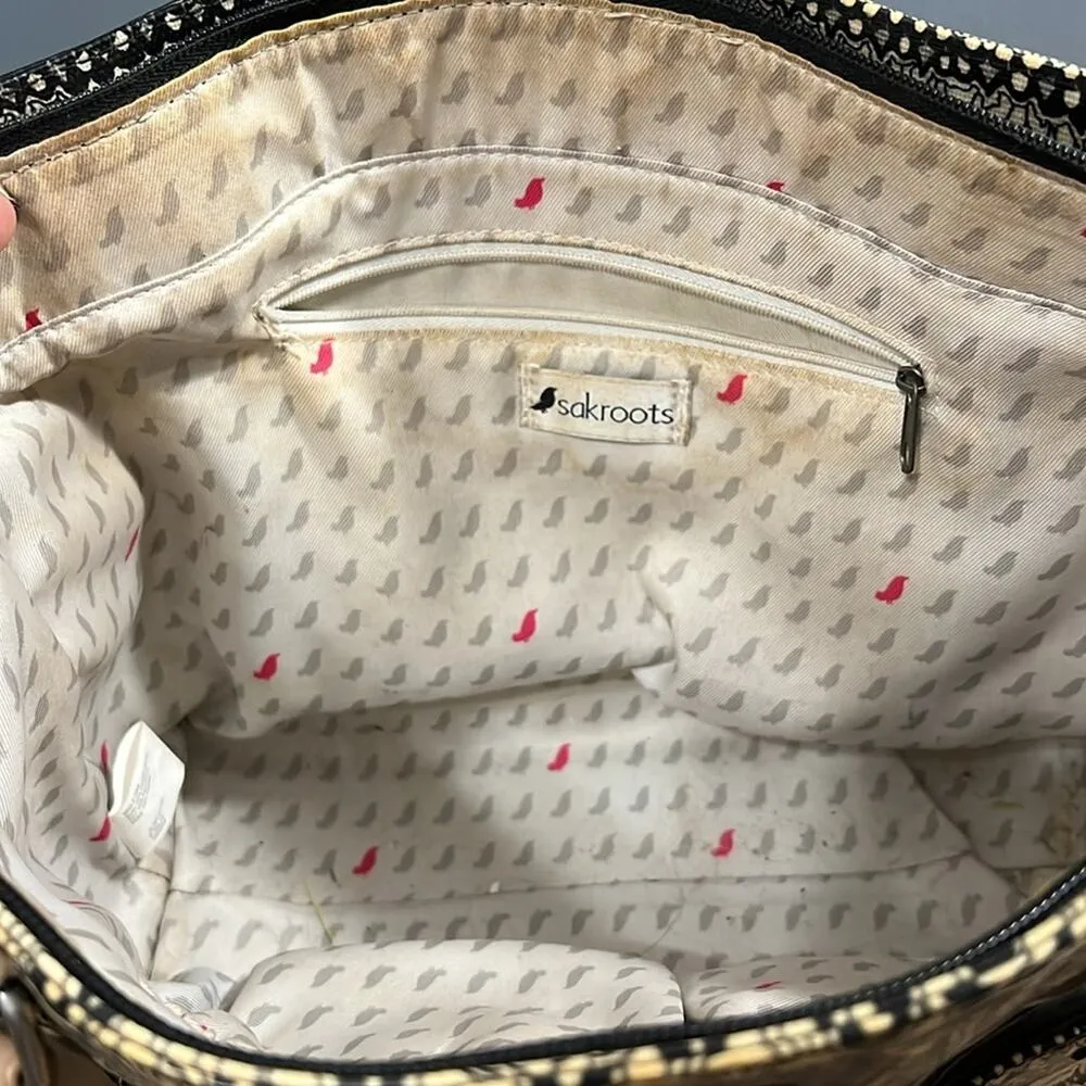 The Sak shoulder tote bag purse elephants imperfections shown in pics - Image 9