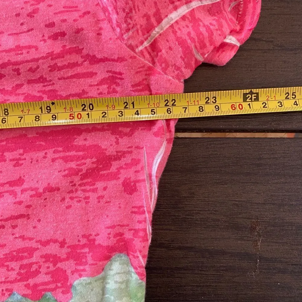 Bob Easy short sleeve vneck art deco XL pink white palm tree bungalow Pink - Image 5