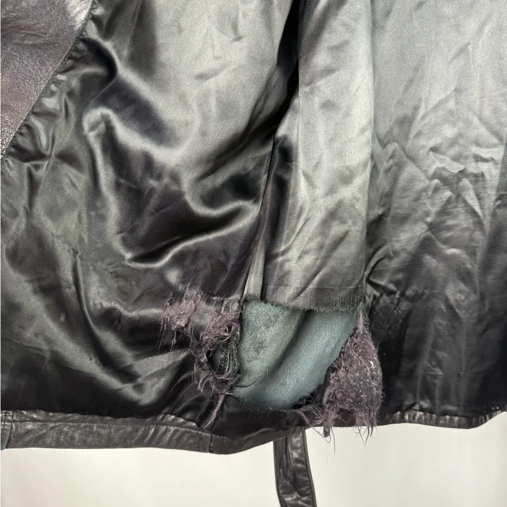 Vintage Valerie Stevens Lambskin Leather Belted Jacket in Black Size Medium - Image 10