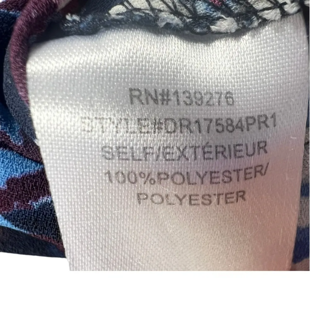 DR2 Floral Keyhole Cap Sleeve Blouse S‎ Blue - Image 8