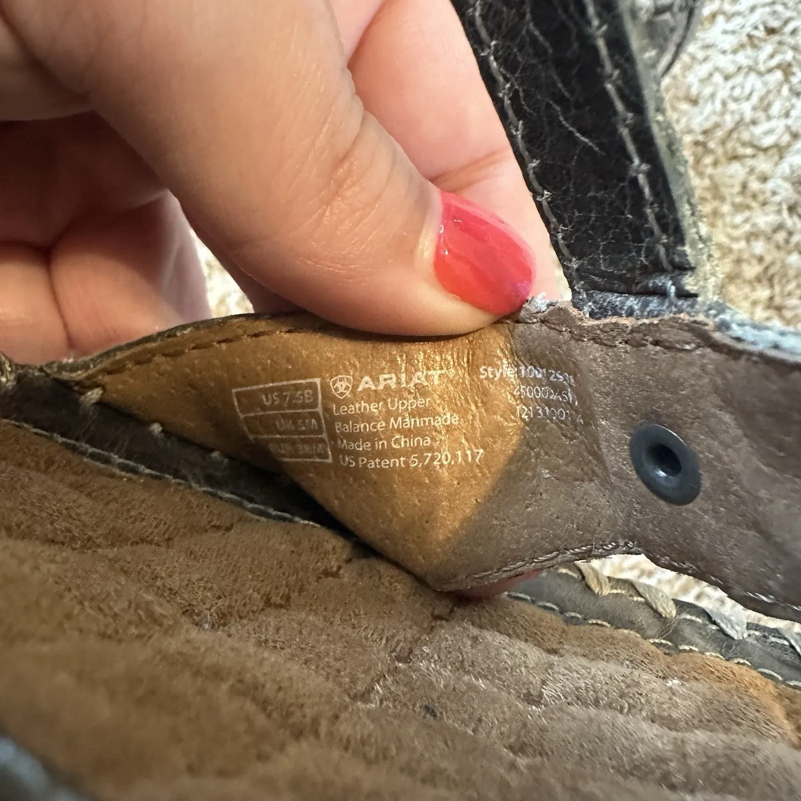 Ariat‎ Wedge Green Gray Leather Sandals Strappy Western Boho Womens Size 7.5B - Image 8