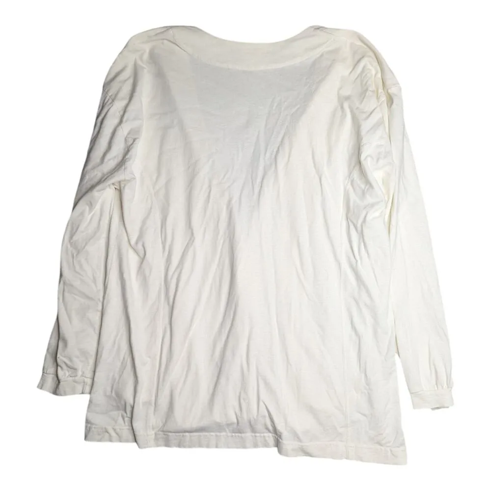 Vtg 1990s Nancy Heller White Rhinestone Studded Cotton V - Image 2