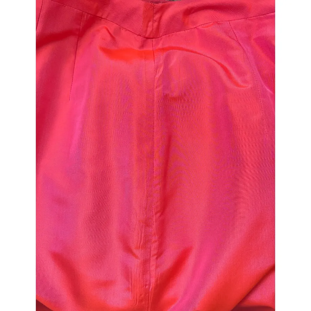 $900 Marisa Baratelli 6 8 Thai Silk Maxi Dress Peach Pink Skirt Gown Formal Set - Image 9