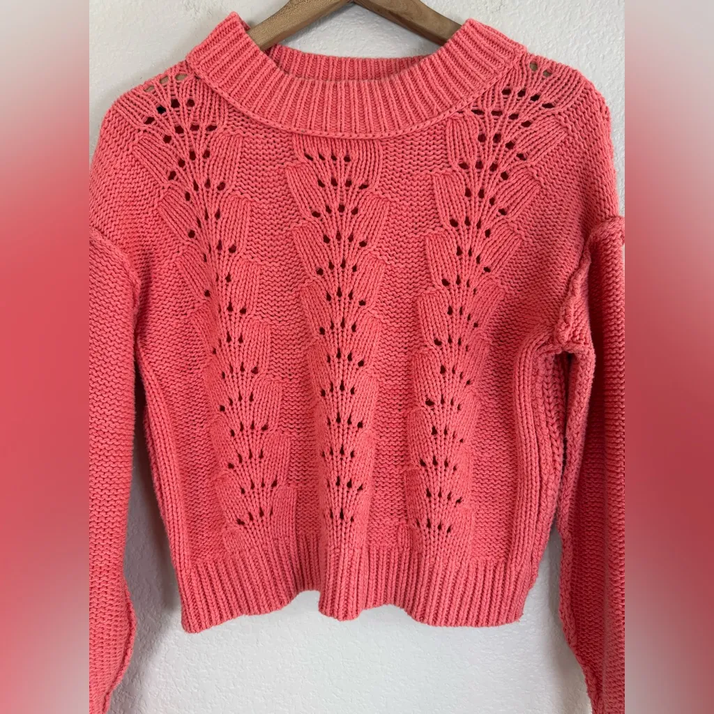 Free People Bell Song Pullover Sweater in Coral Pink size Small $98 - Image 7