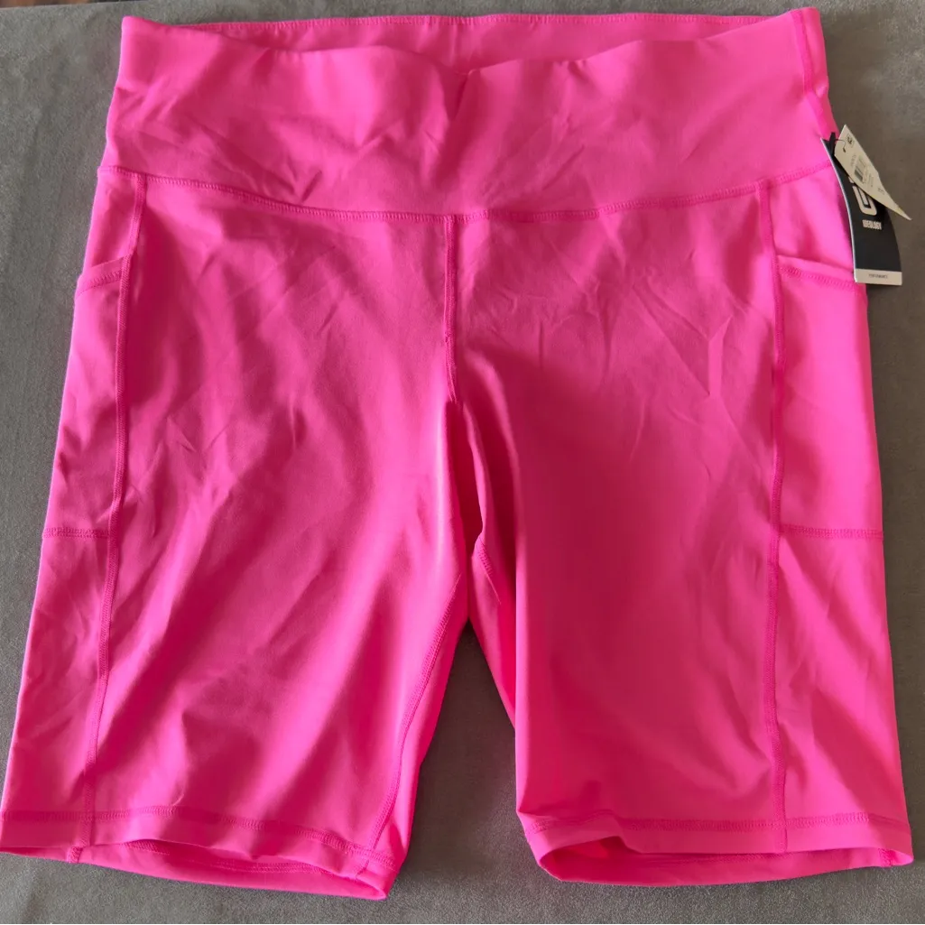 New ID IDEOLOGY Plus Size Pull-On Bicycle Shorts 2X Pink Shock - Image 2