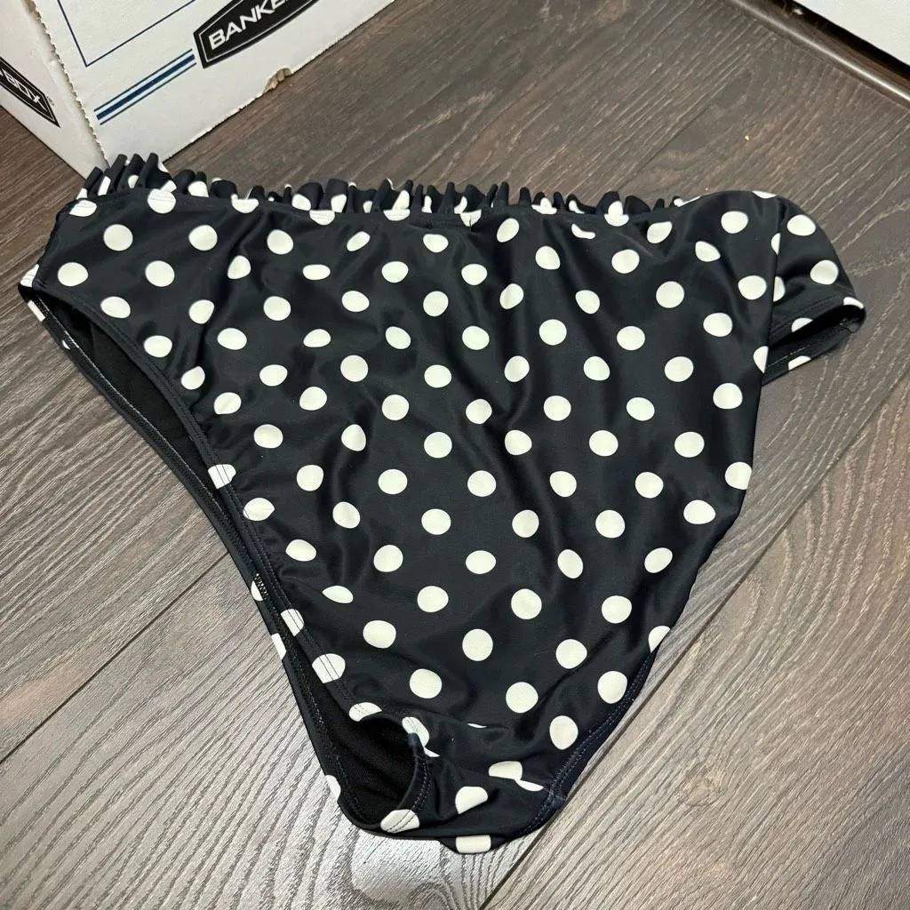 Nasty Gal Women’s XL Black Polka Dot Swim Bottom - Image 3