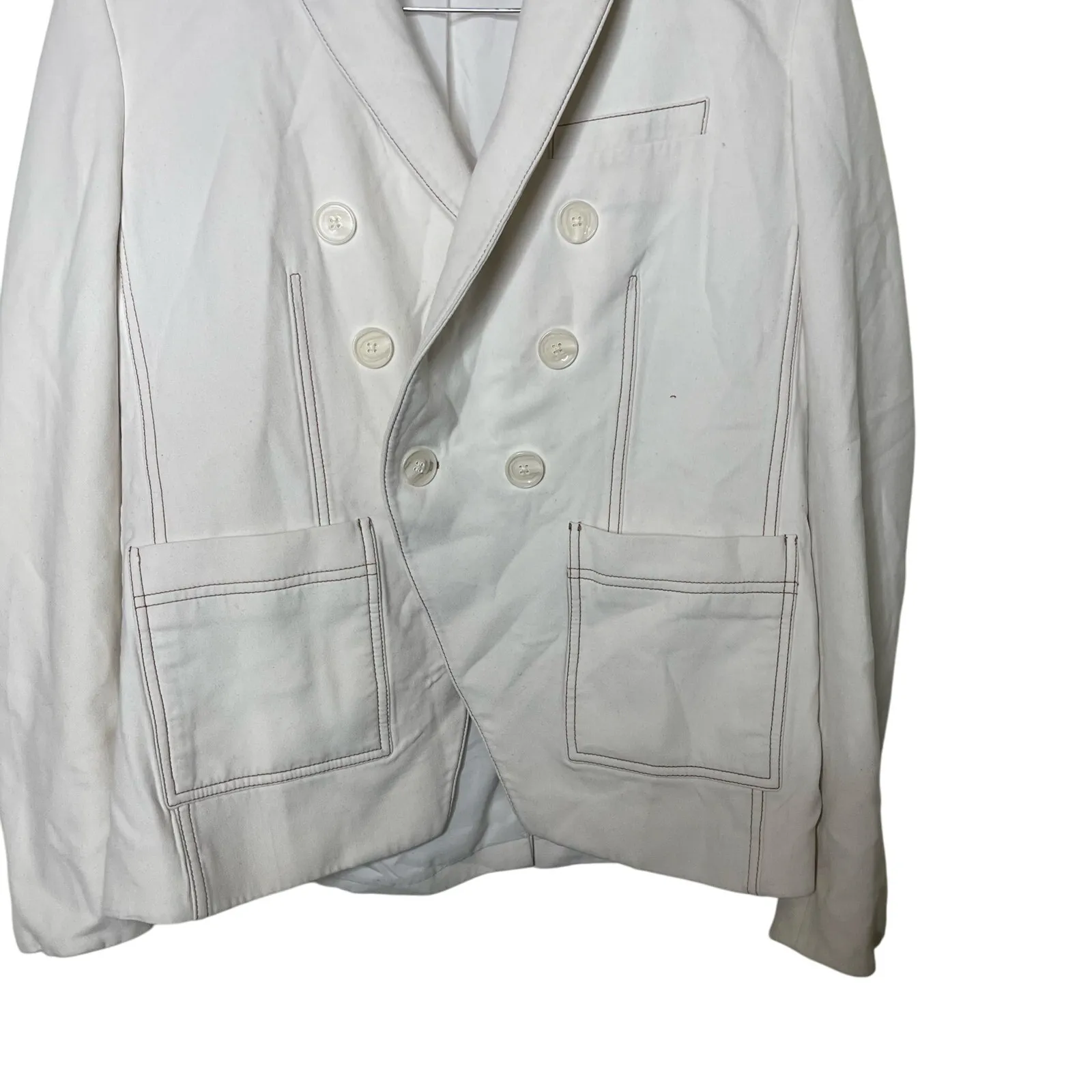 Veronica Beard Cosmo Blazer White Ivory Double Breasted Sz 12 - Image 3