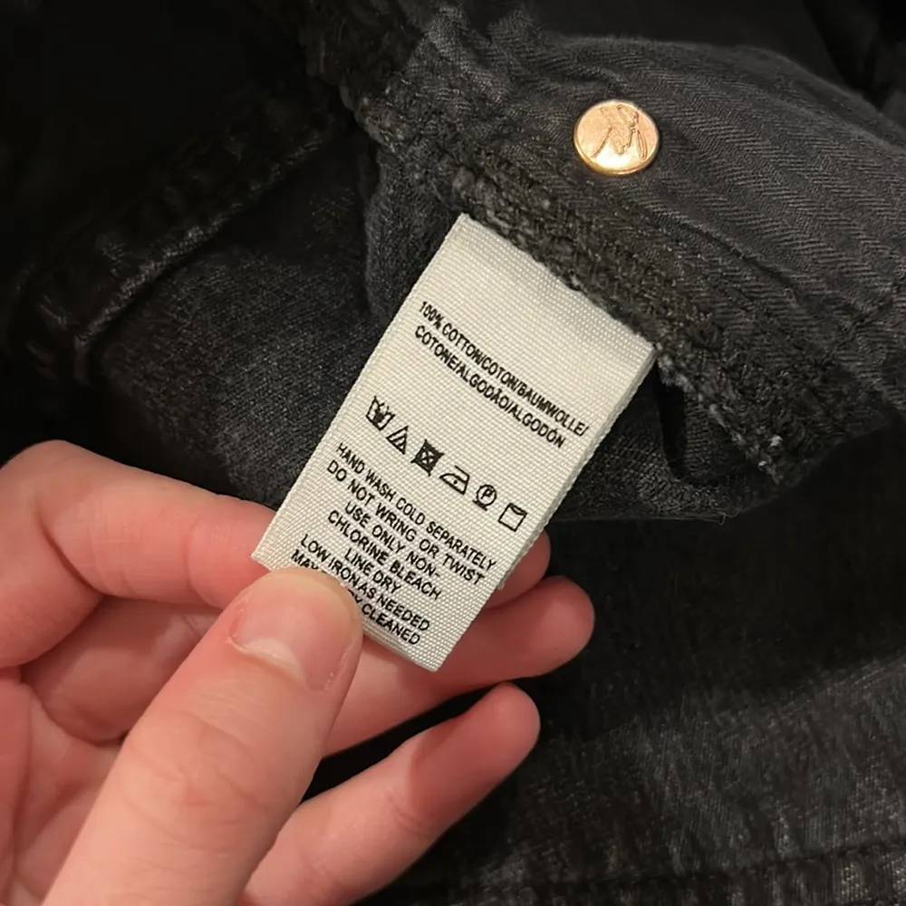 Free People Black Denim Zip Up Skirt - Image 7