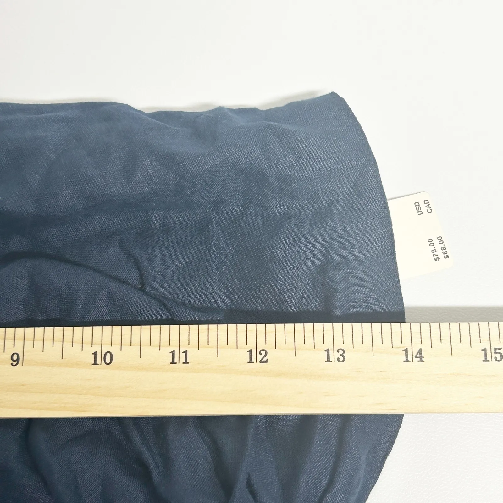 NWT Maeve Anthropologie Womens Linen Smocked Tie Front Bra Crop Top Size M Navy - Image 12