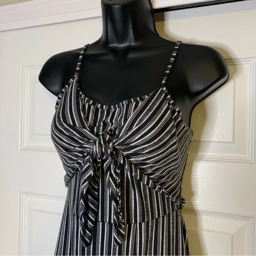 Derek Heart Striped Black and White Maxi Dress - Image 2