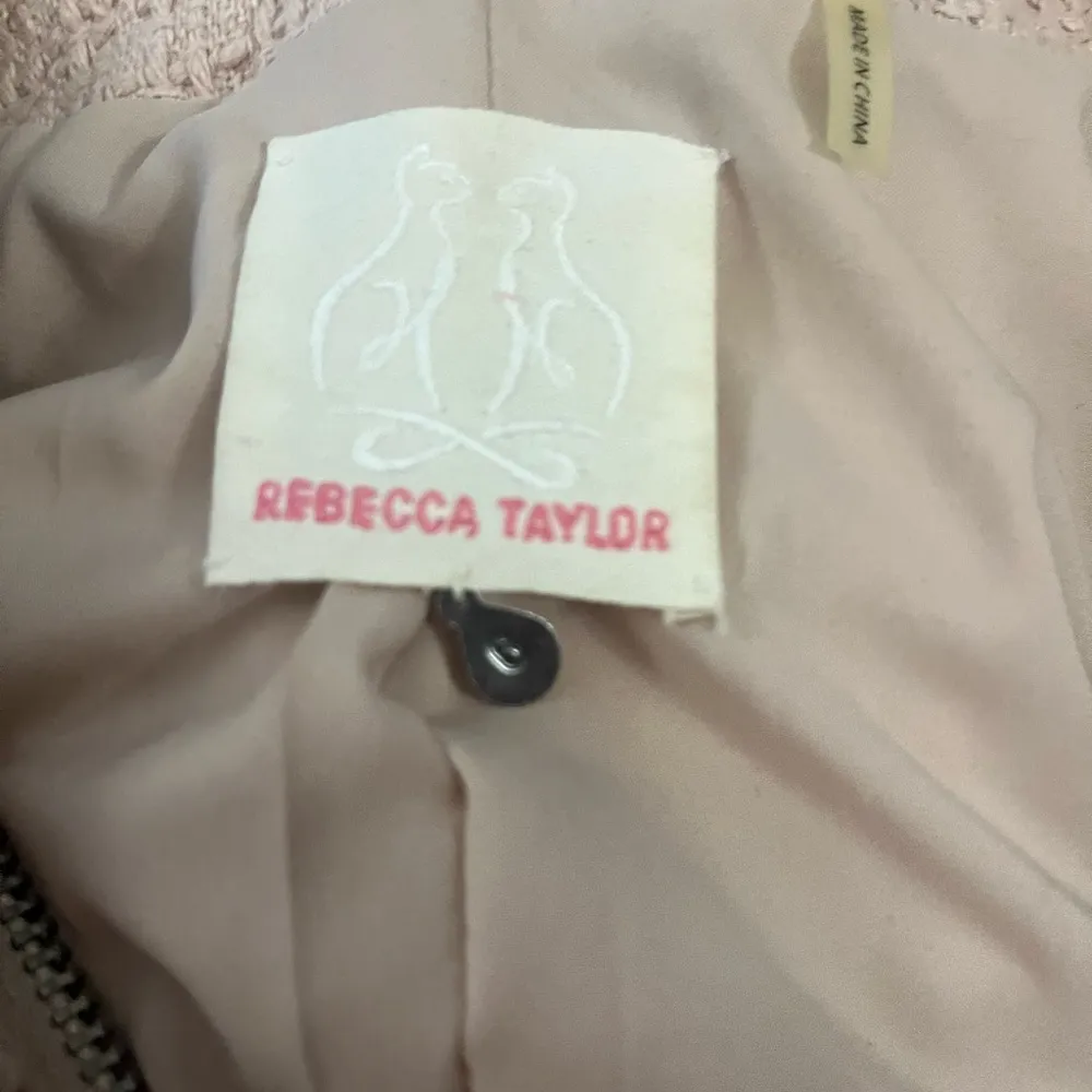 Rebecca Taylor Tan Tweed Blazer w/ Leather Detail - Image 12