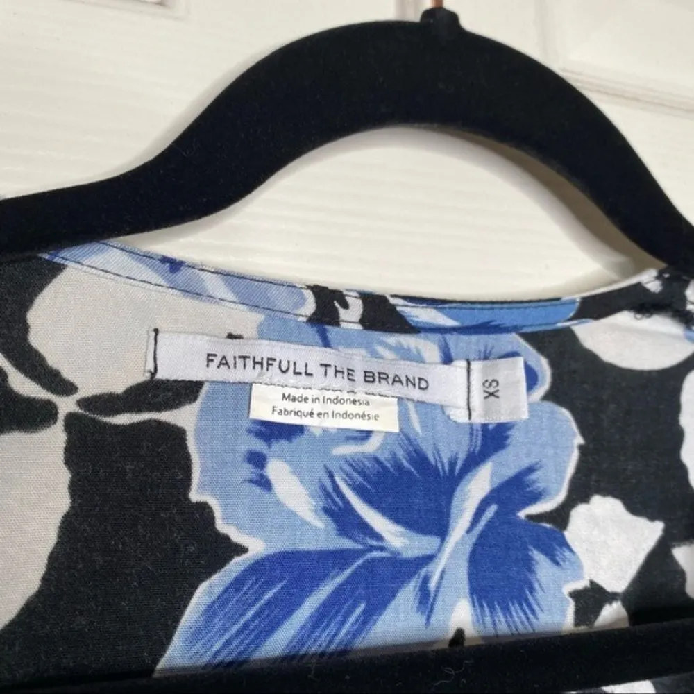 Faithfull the Brand Lulu Black Floral Print Wrap Maxi Dress Size XS - Image 6