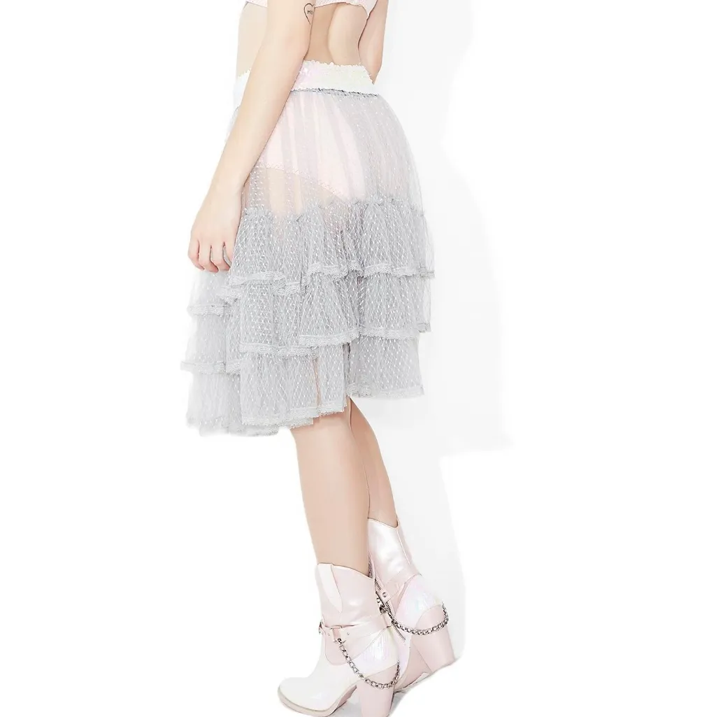 Sugar thrillz silver spoon sheer ruffle skirt - Image 5