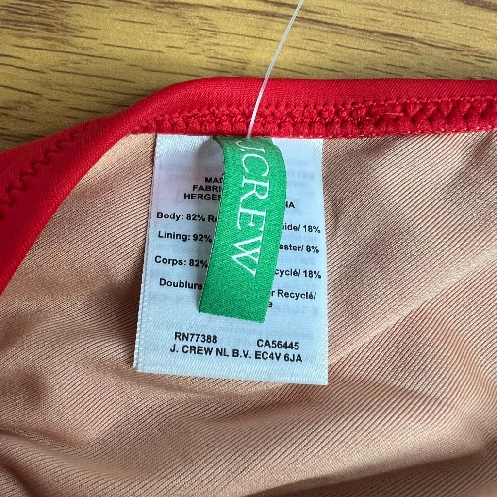 J Crew Halter Tie Neck Bikini Top‎ Red BY633 NWT Size XS - Image 6