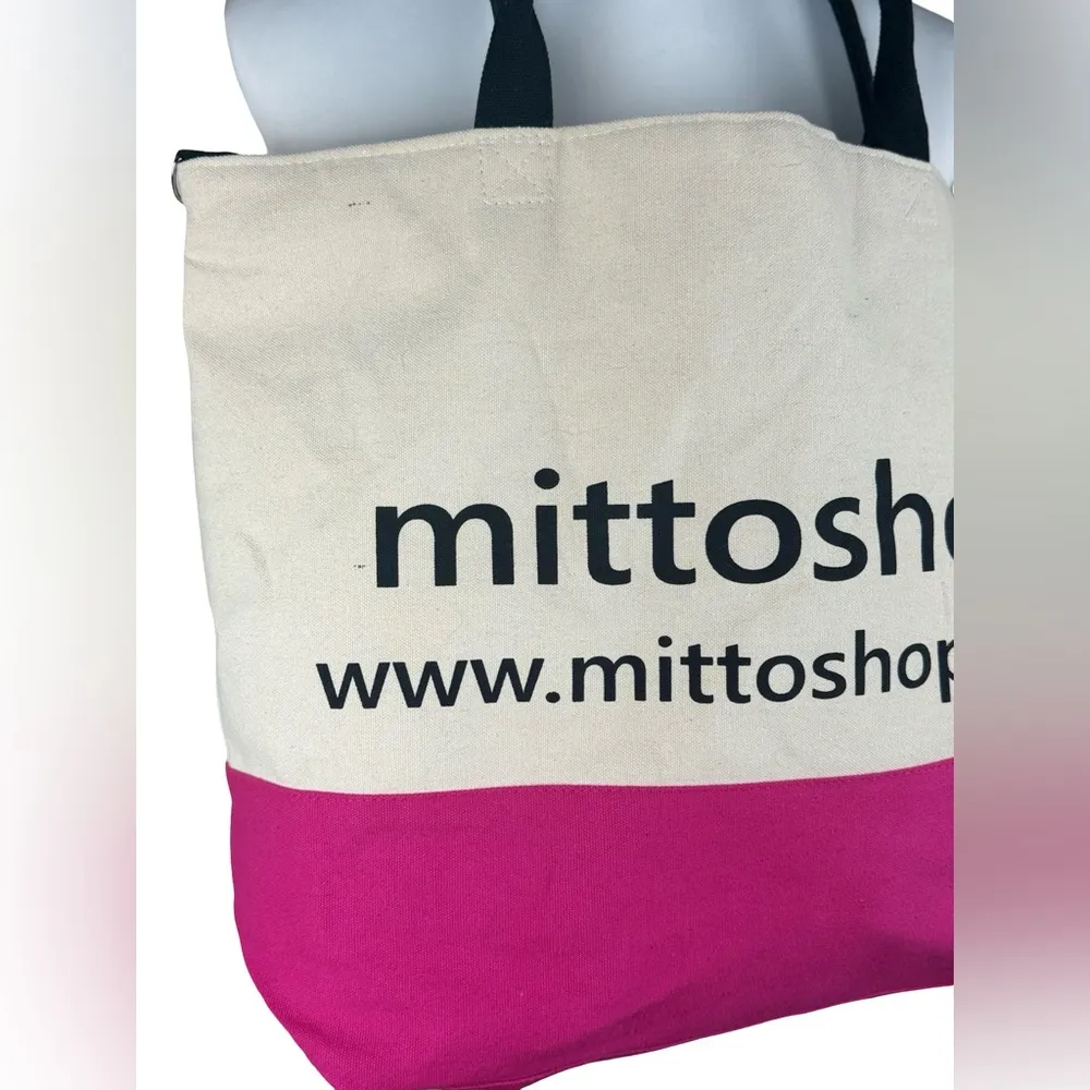 Mittoshop Large Canvas Pink & Khaki Crossbody Handbag Beach Carry On Tote Bag - Image 9