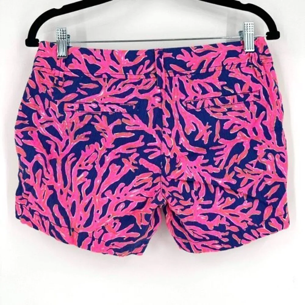 Lilly Pulitzer Callahan Shorts Pink Navy Did You Catch That 5" Size 2 coral reef - Image 2