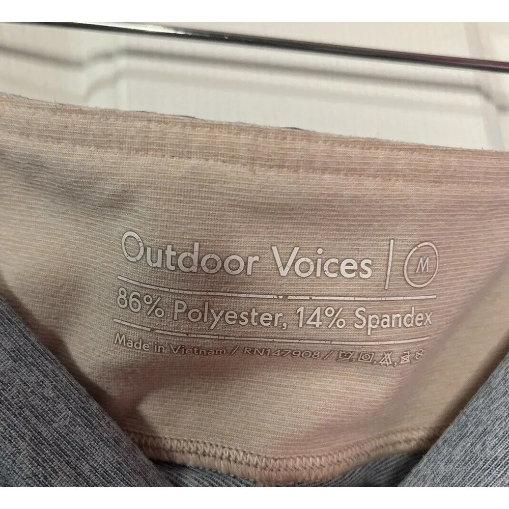 Outdoor Voices 7/8 Dipped Colorblock Leggings Size Medium Light Blue Gray Pink - Image 5