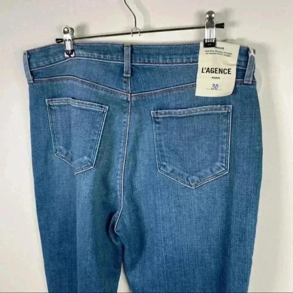 L’Agence Shane Slouchy‎ Straight Jean Medium Wash Denim - Image 5