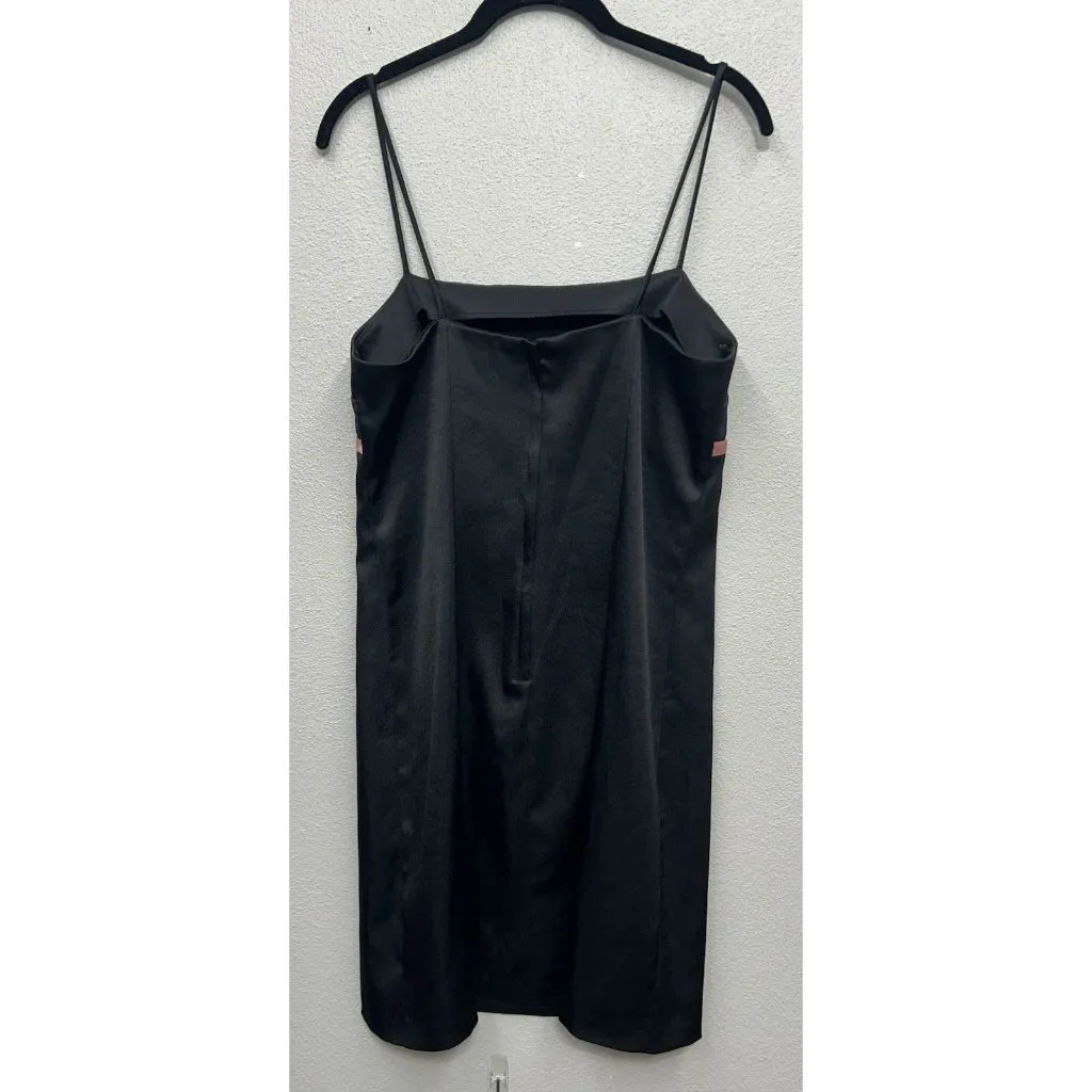 Byer Too! Vintage Mini Black Dress Size 11 90's Prom Y2K Bow Satin Made In USA - Image 3